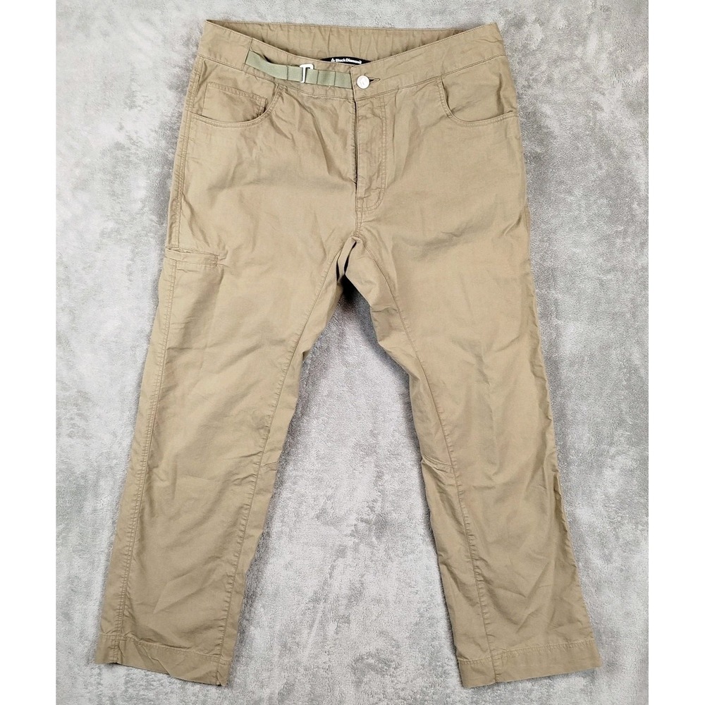 Black Diamond Pants Men's M Brown Belted Cotton‎ Blend Climbing Hiking Camping